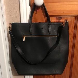 Angela Roi Anne Shopper Black Vegan Bag Purse Tote